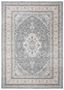 Grey and Cream Synthetic Stain-Resistant Oriental Area Rug, 9' x 12'