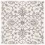 Ivory and Black Floral Hand-Tufted Wool Square Rug