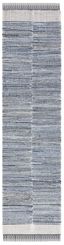 Blue and Ivory Flat Woven Wool Cotton Runner Rug