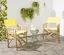 Laguna Natural Acacia Wood and Yellow Director Chairs with Cushions