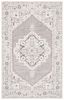 Gray and Ivory Hand-Tufted Wool Medallion Area Rug 8' x 10'