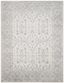 Ivory and Blue Hand-Knotted Wool and Viscose 9' x 12' Area Rug