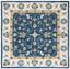 Handmade Tufted Blue Wool Square Area Rug, 5' x 5'