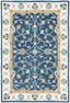 Ivory and Blue Handmade Tufted Wool Area Rug, 8' x 10'