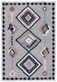 Grey and Blue Rust Geometric Wool and Synthetic 9' x 12' Area Rug