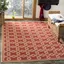 Red and Creme Geometric 4' x 6' Reversible Synthetic Area Rug