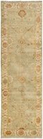 Hand-Knotted Elegance Wool Runner Rug, Dark Green & Light Gray, 3' x 10'