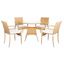 Natural Wicker 5 Piece Bistro Dining Set with Cushions