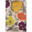 Gray Floral Reversible 4' x 6' Synthetic Rug