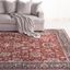 Elegant Oriental Red and Dark Blue Synthetic Area Rug, 3' x 5'