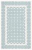 Turquoise and Ivory Geometric Wool Kids Area Rug, 3' x 5'