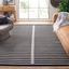 Beige and Black Flat Weave Wool Striped Runner Rug