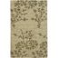 Handmade Green Floral Wool and Viscose Area Rug, 5' x 8'