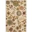 Ivory and Sage Floral Tufted Wool Area Rug, 6' x 9'