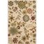 Ivory and Sage Floral Handmade Wool Area Rug, 7'6" x 9'6"