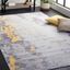 Gray Abstract Synthetic Square Washable Area Rug