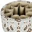 Tanisha Blue and Beige Round Tufted Storage Ottoman