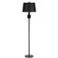 Black Steel Torchiere Floor Lamp with Empire Shade