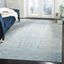 Light Blue Abstract Floral Motif Polyester Area Rug 4' x 6'