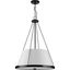 Saffert Matte Black and White Linen Glass Pendant Light