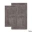 Gray Cotton Bath Rug Set with Textured Border, 34x21 & 36x24