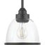 Brushed Nickel Mini Glass Pendant Light with Clear Shade