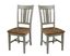 Distressed Hickory and Stone High Back Wood Dining Chairs