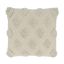 Ivory Pom Pom Diamond Square Throw Pillow with Down Filling