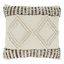 Ivory Woven Textured Diamond Design 18'' Square Throw Pillow