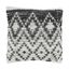 Black and White Diamond Woven Cotton Square Throw Pillow