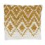 Gold and White 18" Diamond Woven Square Throw Pillow