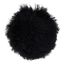 Black Round Wool Mongolian Lamb Fur Throw Pillow