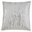 20" Square Distressed Metallic Foil Cotton Throw Pillow, Silver