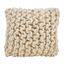 Ivory Chunky Cable Knit Wool Square Throw Pillow