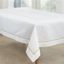 Gold Embroidered Border White Fabric Tablecloth, 65 x 160 in.