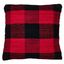 18'' Red and Black Buffalo Plaid Cotton Throw Pillow