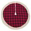 Red and Black Buffalo Plaid Tree Skirt with Sherpa Trim, 72"