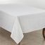 Elegant White and Silver Embroidered Fabric Tablecloth 65" x 90"