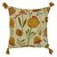 20'' Square Embroidered Floral Cotton Throw Pillow