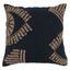 Medium Black Cotton Geometric Embroidered Throw Pillow