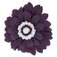 Violet and White 13 in. Felt Flower Round Throw Pillow