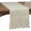 Ivory Fringe Waffle Weave Cotton Table Runner