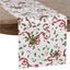 Festive Holly and Ribbon Polyester Christmas Table Runner