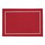 Red Laser-Cut Hemstitch Polyester Table Placemats, 13" x 19", Set of 4