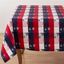 Patriotic Red White and Blue Checkered Fabric Tablecloth