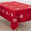 Red Polyester Snowflake Embroidered Holiday Tablecloth