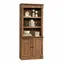 Vintage Oak Adjustable Library Bookcase with Framed Doors