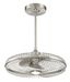 Satin Nickel Industrial Caged LED Chandelier Fan with Remote