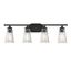 Matte Black Vintage 4-Light Bathroom Vanity Light