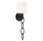 Matte Black Transitional Dimmable Wall Sconce with Fabric Shade